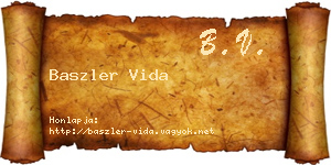 Baszler Vida névjegykártya